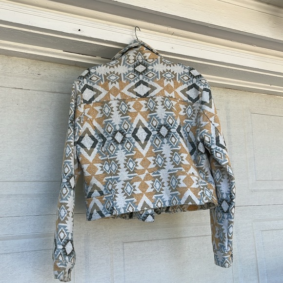 Aztec crop moto zip up jacket - Picture 3 of 7